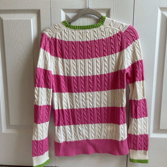 Lilly Pulitzer Cable Knit Striped Sweater. Size L. - Picture 2 of 3
